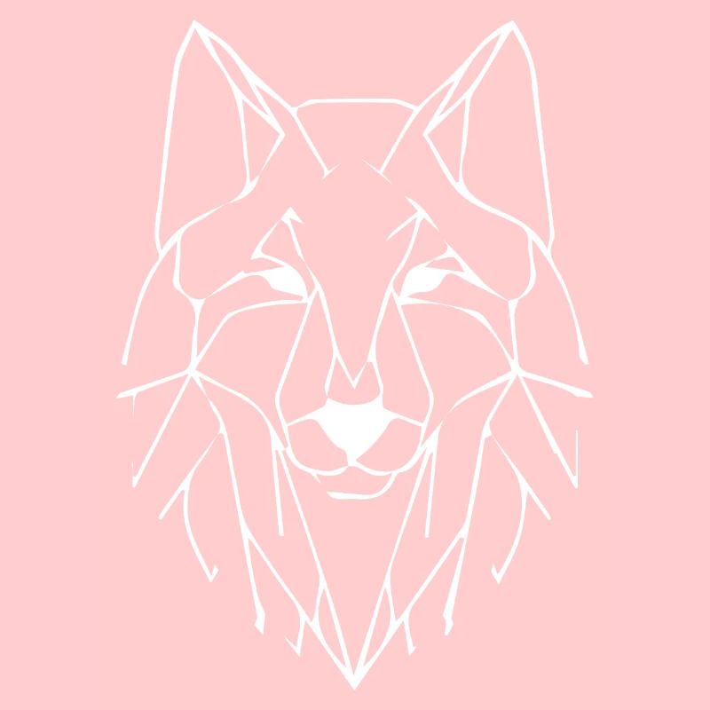 Wolf geometric white