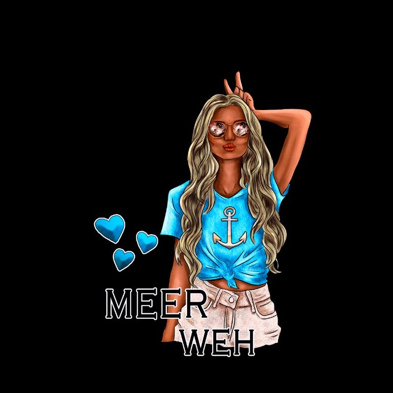 Meerweh Mädchen Illustration