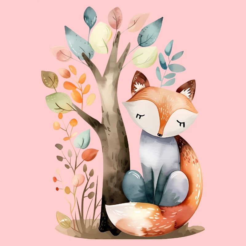 Cute Fox Under Tree