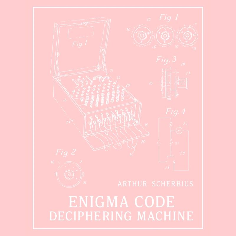 Enigma Code Deciphering Machine Illustration