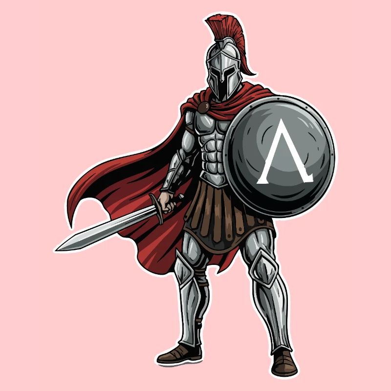 Hoplite Spartan Lambda Shield Sword Mascot