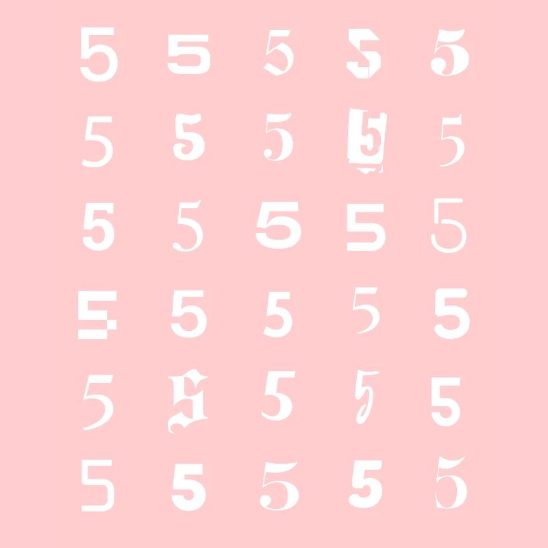 Number Five Grid Pattern