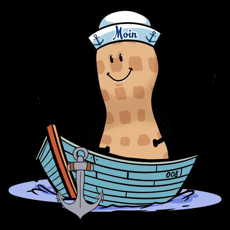 Maritime Peanut Captain Sailor Ahoy Nut Boat
