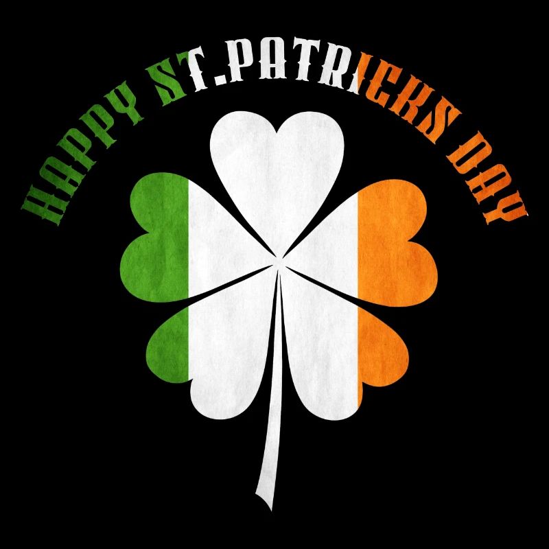 Joyeuse fête de la Saint-Patrick - Shamrock - Couleurs du drapeau
