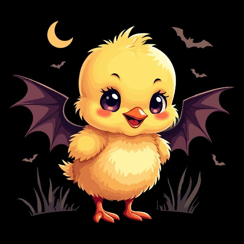 Bat Chick Scree peep! Chicken Halloween