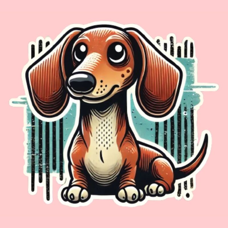 Süßer Dackel Comic Stil Teckel Hund