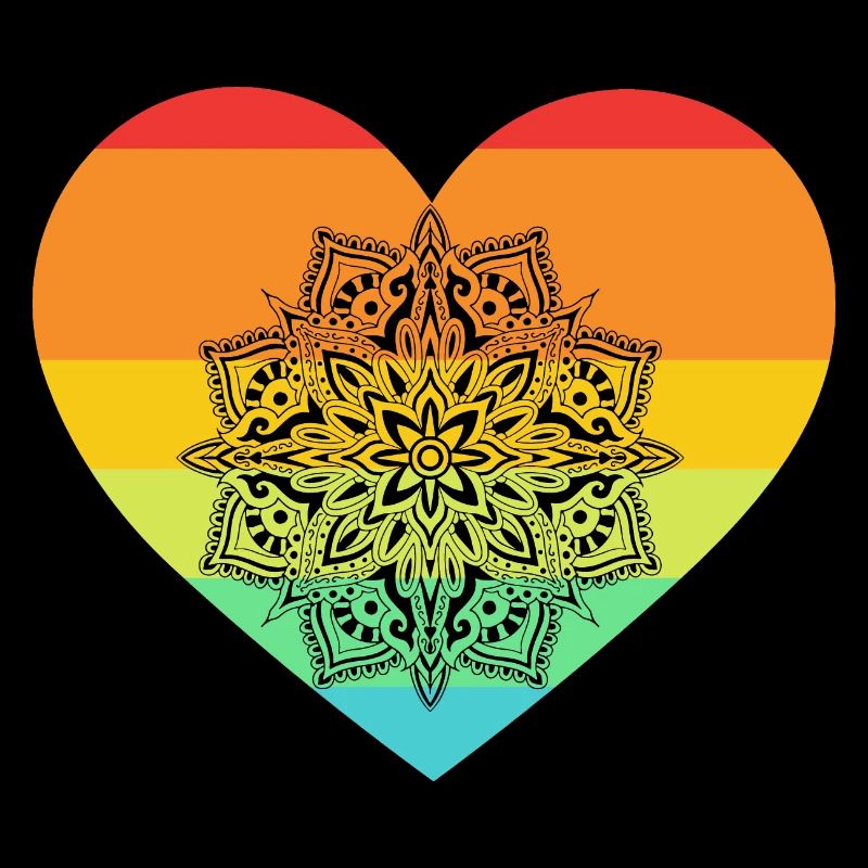 Regernbogen Herz Herzen Mandala