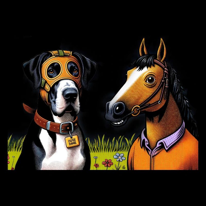 Geselliges Hund & Pferd Duo