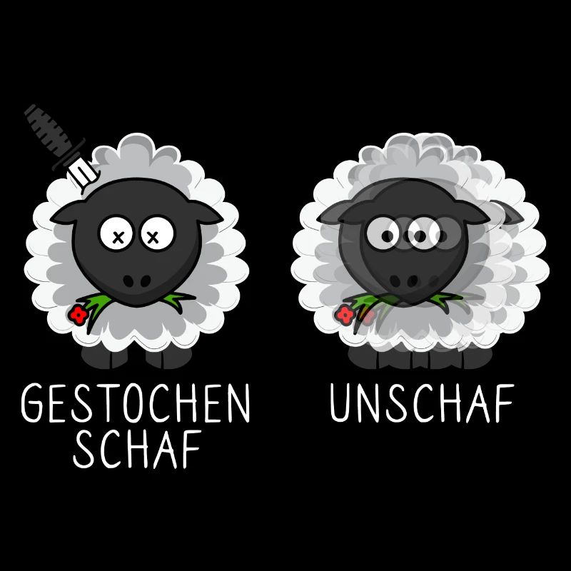 Schaf Unschaf Gestochen Schaf Schafe Brillenträger