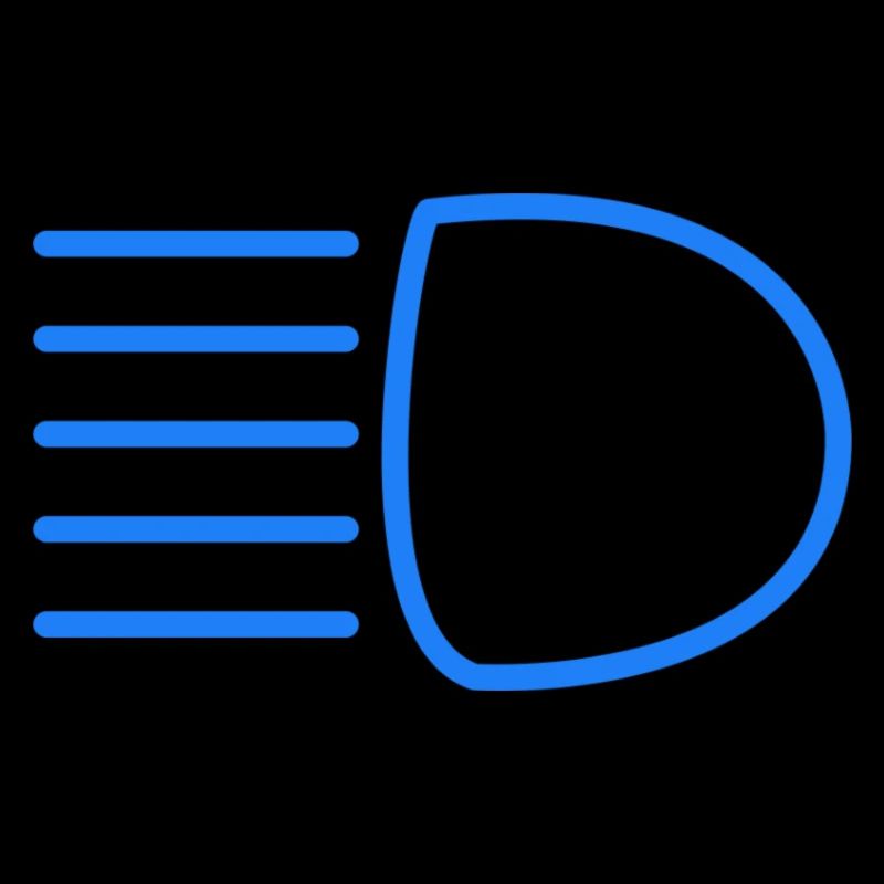 Auto high beam indicator light switched on