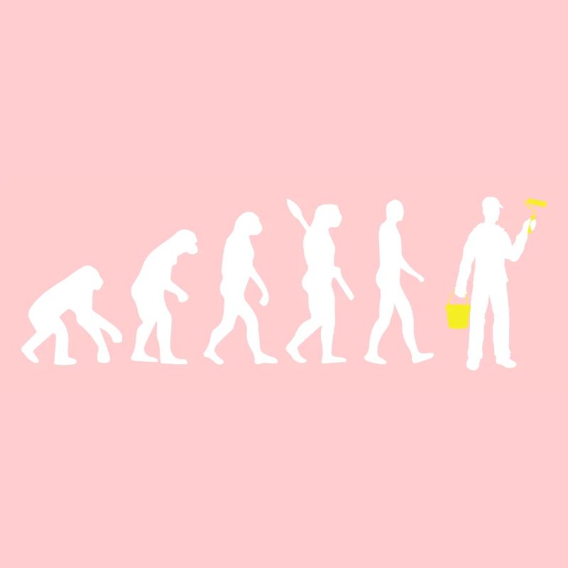 Peintre - Évolution de l’homme / Darwin jaune