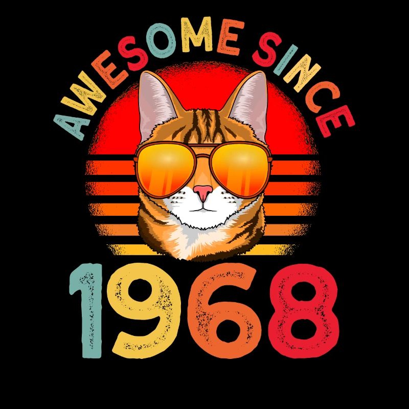 Awesome since 1968 Cat 54th Birthday Gift