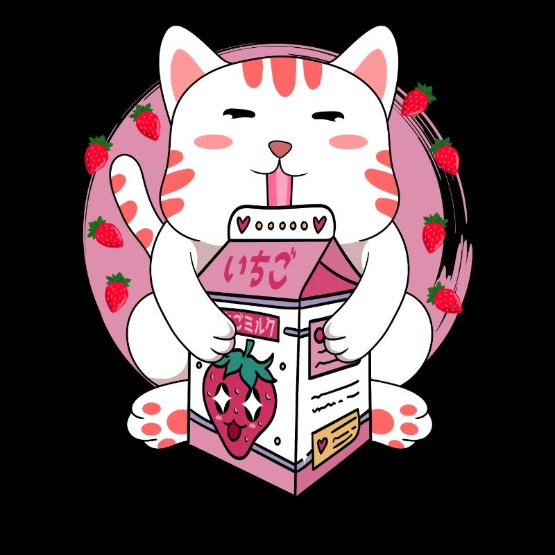 Katze erdbeer milch - Anime Bubble Tee boba katze