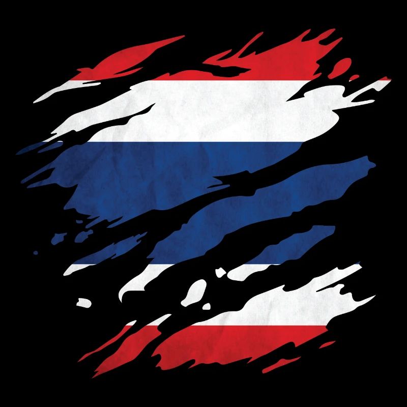 Thailand - Nationalfahne, Kratzer, Risse