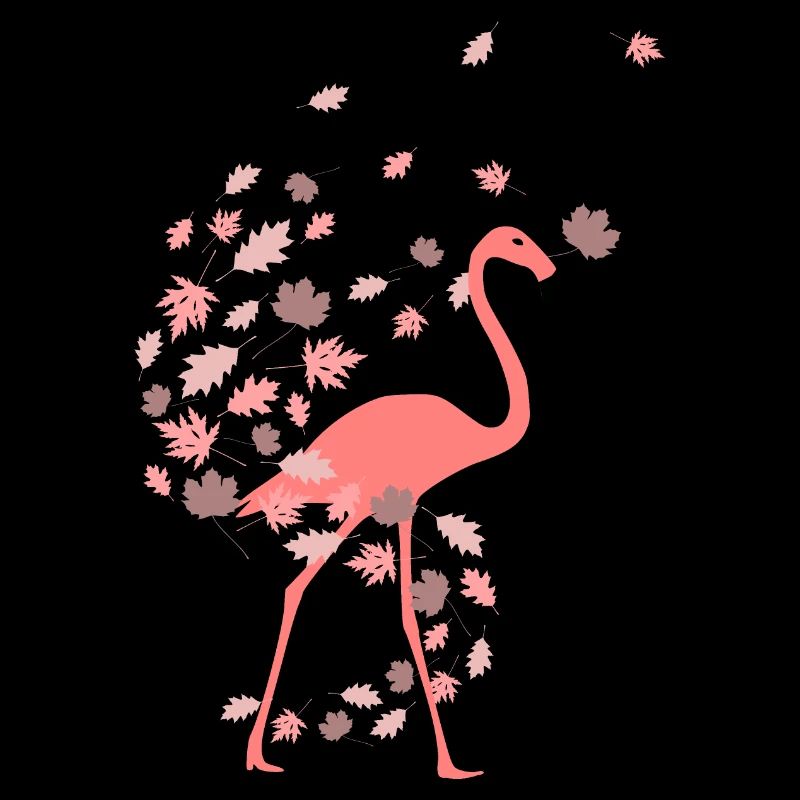Flamingo im Herbst Laub