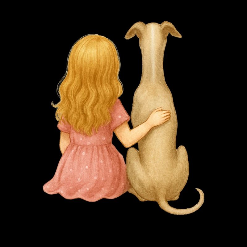 windhund – Mädchen & Hund Seite an Seite