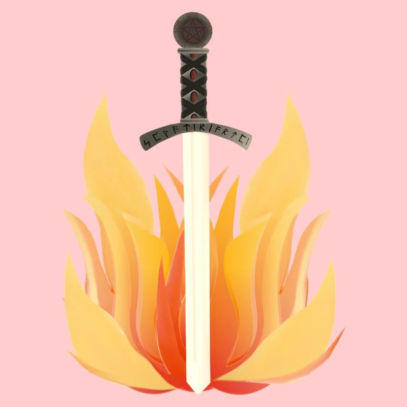 Long Sword with Flame Pattern, Fire Designs