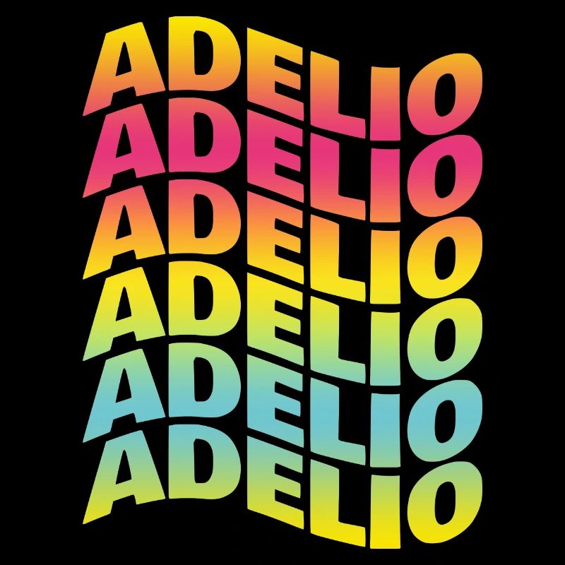 t-shirt Adelio text wave effect wave text