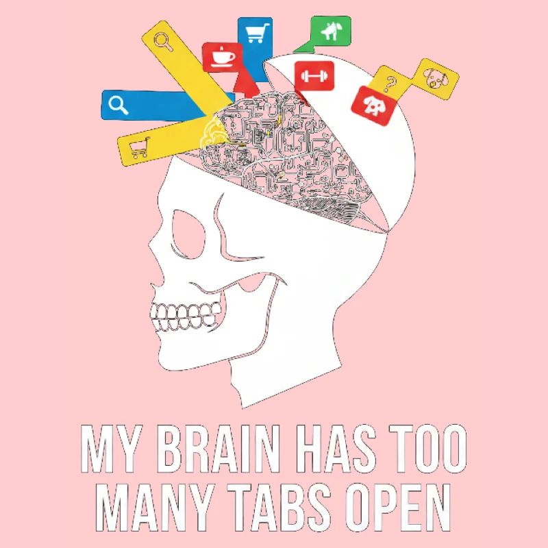 Tabs Open Skull Brain Meme
