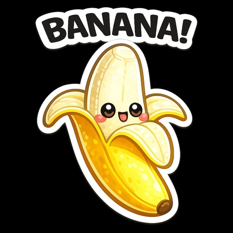 Impression de banane dessinée Kawaii