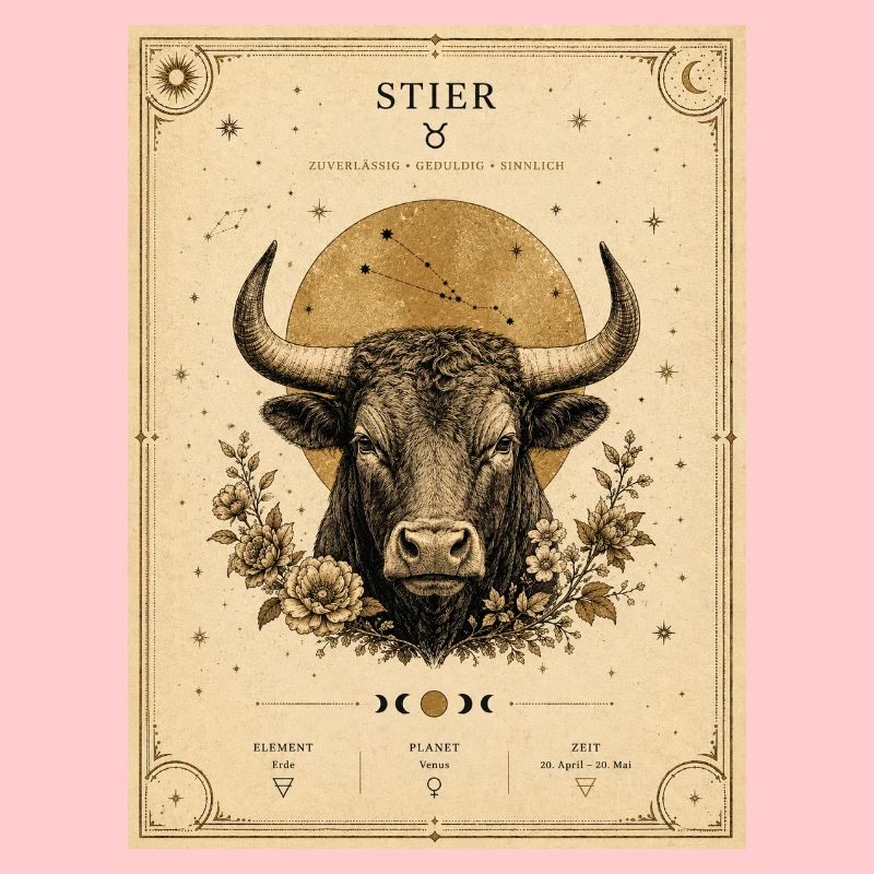 Stier Sternzeichen Vintage