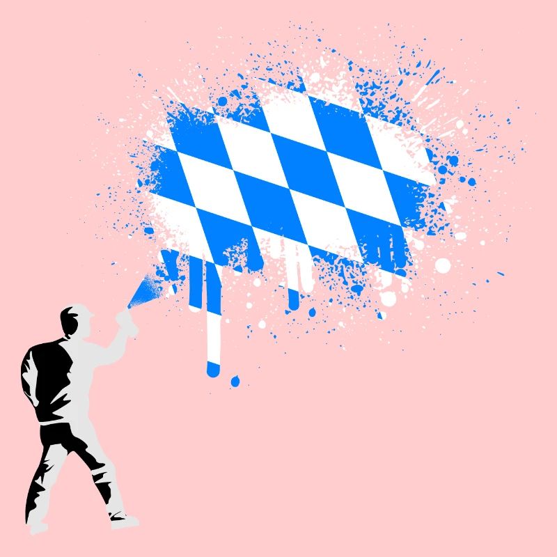 Bayern Flagge Graffiti Farbspritzer