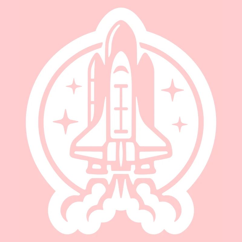 Space shuttle launch logo icon. Take off. rocket