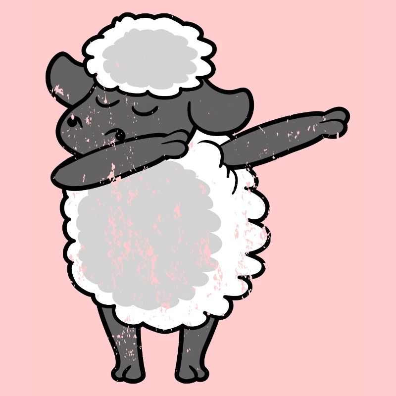 Retro Vintage Grunge Style Dabbing Dab Sheep Lamb