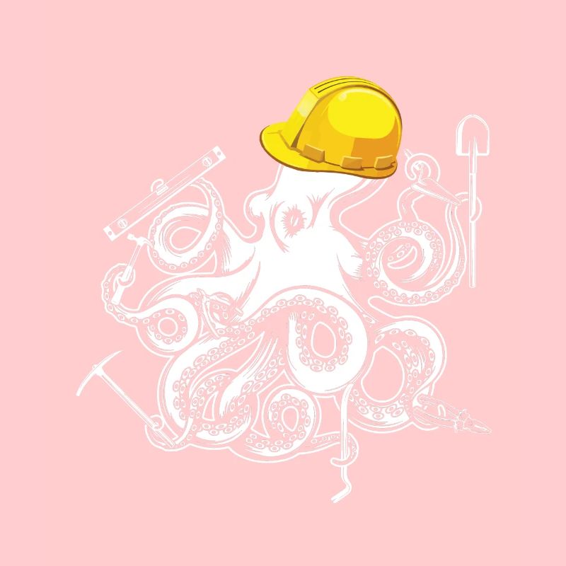 Client house building multitasking octopus octopus hard hat