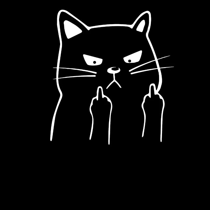 Freche Katze Cat Mittelfinger Katzenliebhaber