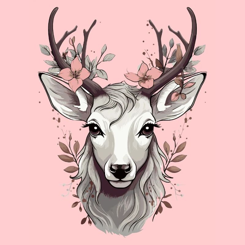 Cerf aux bois fleuris