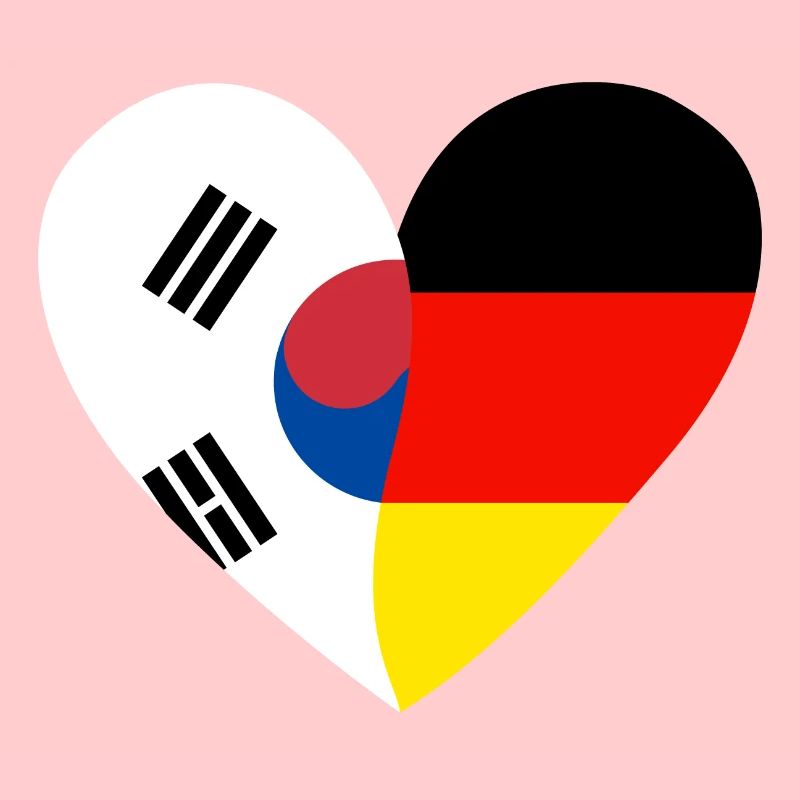 Corée du Sud Allemagne Texture Flag Heart