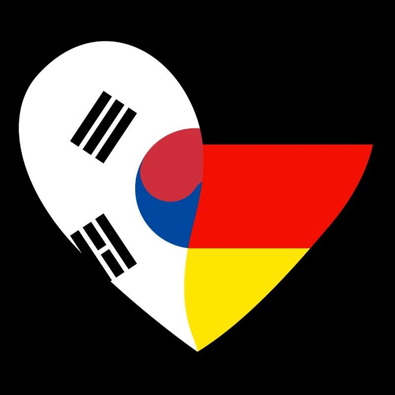 South Korea Germany Texture Flaggenherz