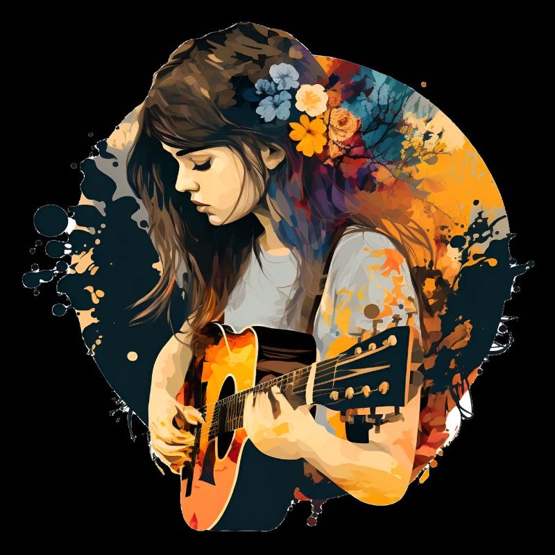 Ein Mädchen mit Gitarre