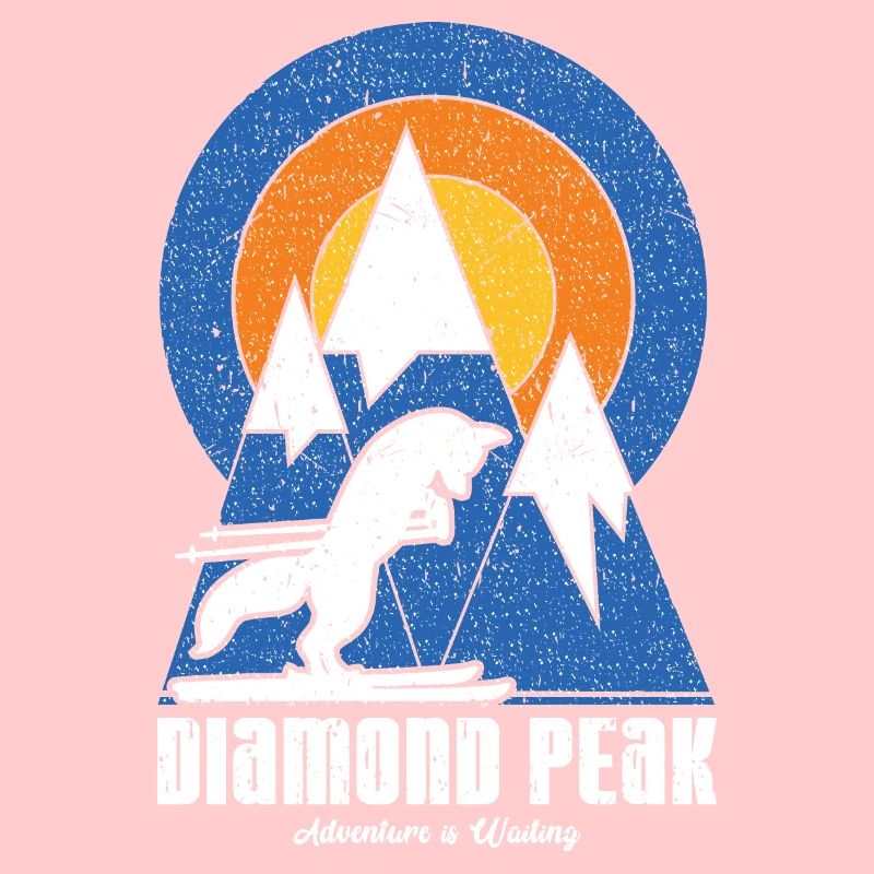 Retro Diamond Peak Ski White Fox