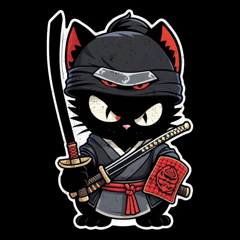 chat ninja - chaton samourai