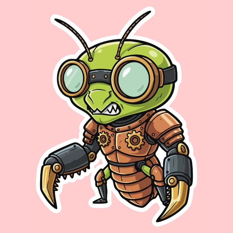 Praying Mantis Steampunk Copper Armor