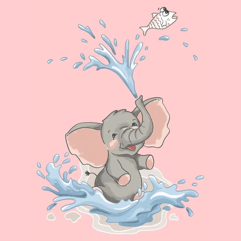 Bébé éléphant Éléphant Éclaboussure d’eau Eau Baignée d’été