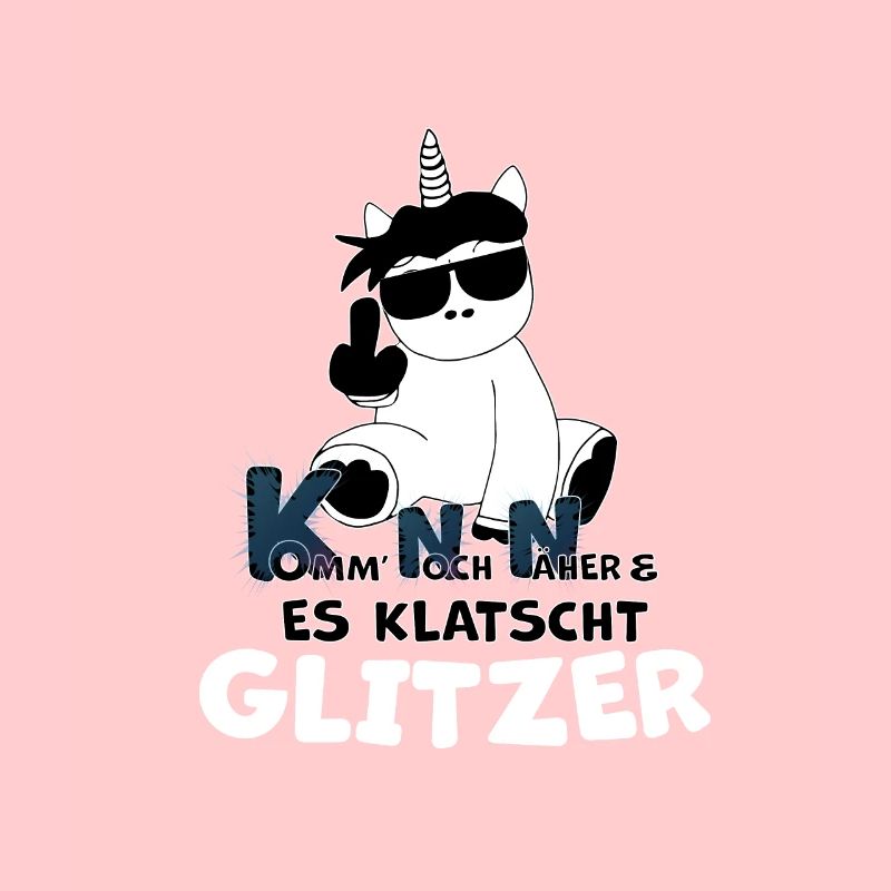 Cooles Einhorn Mittelfinger Glitzer Spruch
