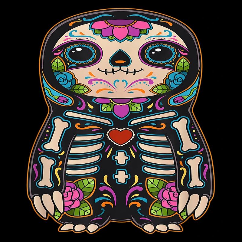Sloth Dia de los Muertos Sugar Skull