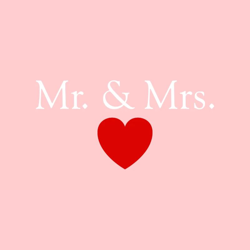 Mr. & Mrs. Heart Wedding Marriage Lovers