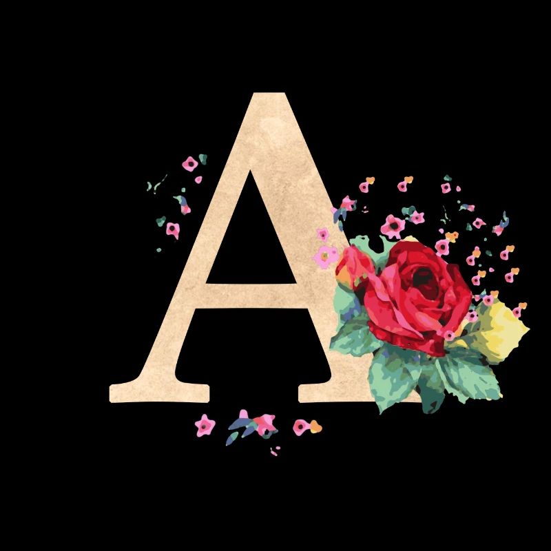 Lettre initiale lettre A initiales roses