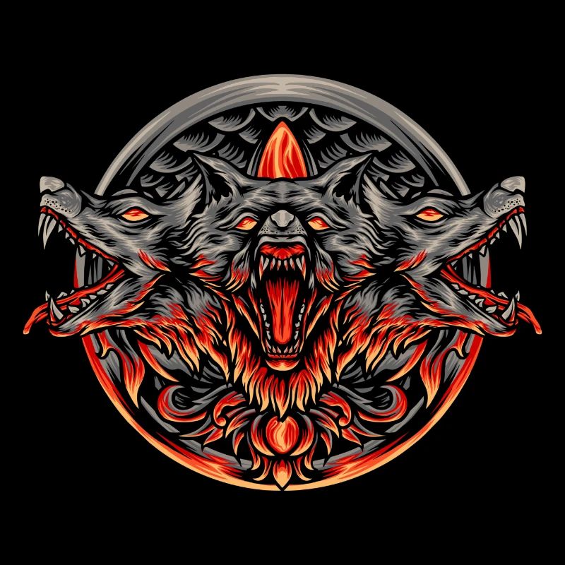 Wolf Head Cerberus Mythical Greek Creatures