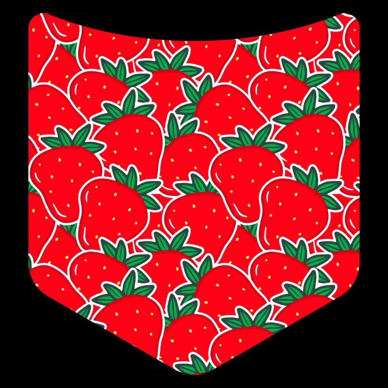 Erdbeeren Muster Obst Frucht Brusttasche Erdbeere
