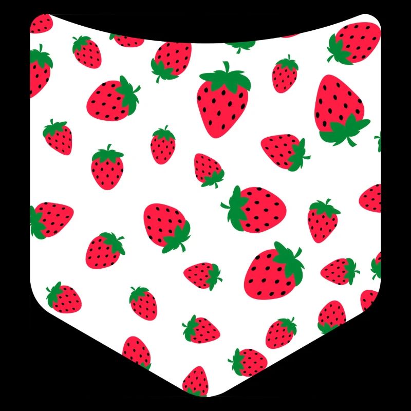 Sommer Obst Erdbeeren Muster Brusttasche Erdbeere