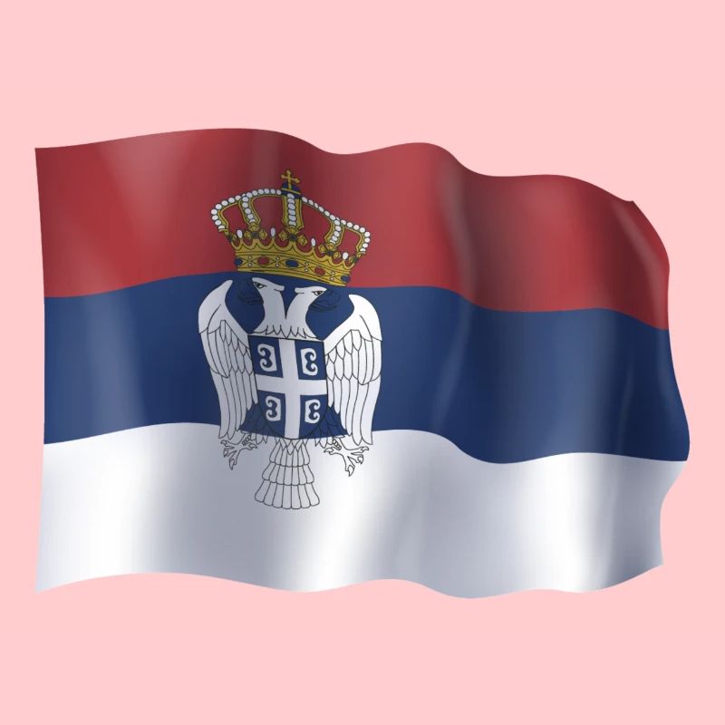 Drapeau flottant de la Serbie