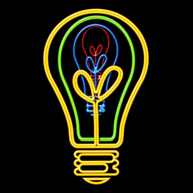 Neon bulb fluorescent colors