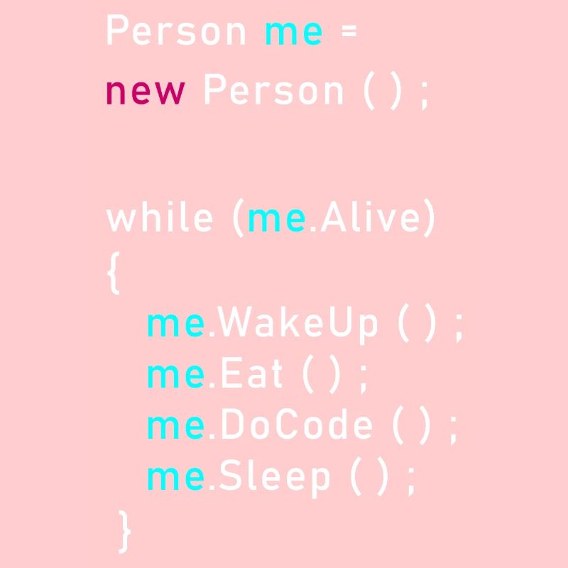 Person me = new person (); Programming Code Java
