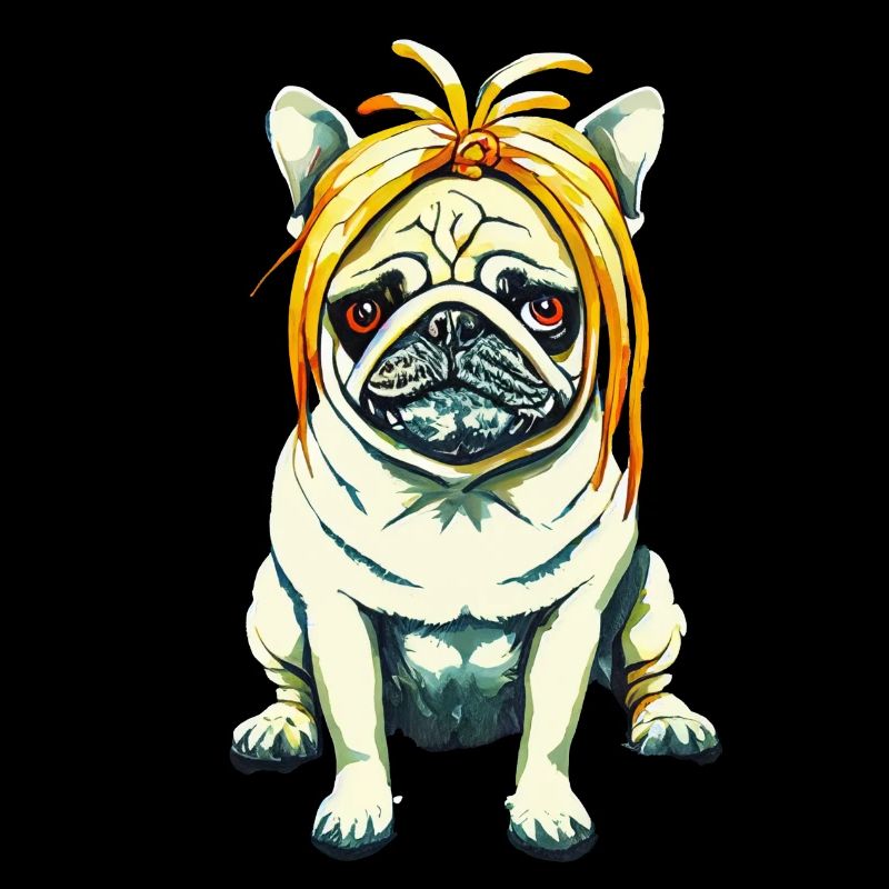 Pug with wig #PugLife