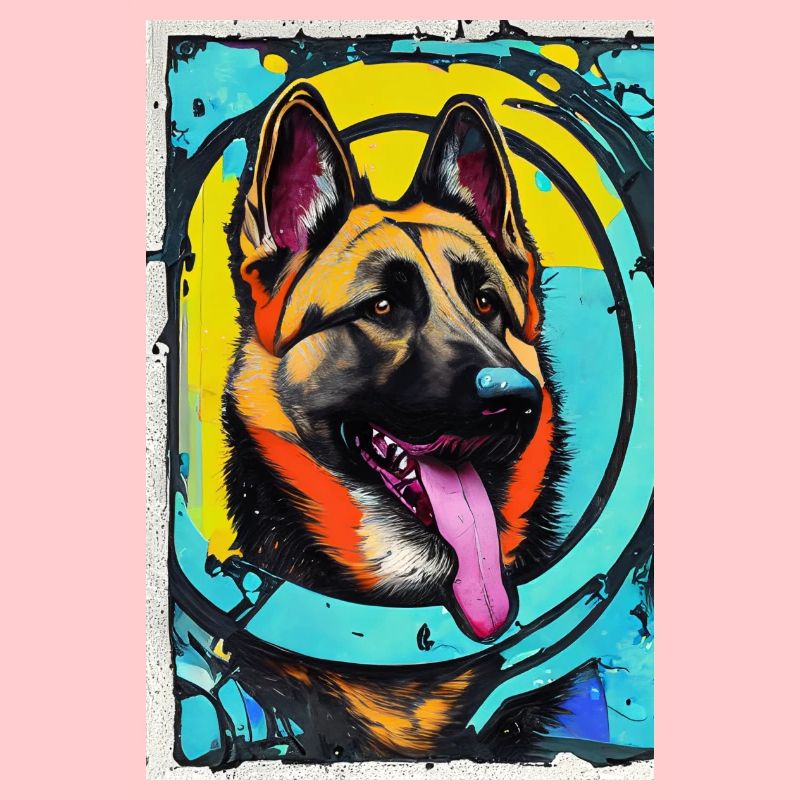 Modernes Pop-Art Print | bunt | German Shepherd
